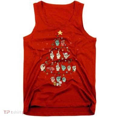 Sign Language Christmas Tree Merry Christmas Asl Tank Top