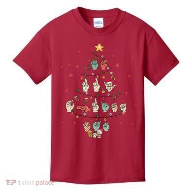 Sign Language Christmas Tree Merry Christmas Asl Kids T-Shirt