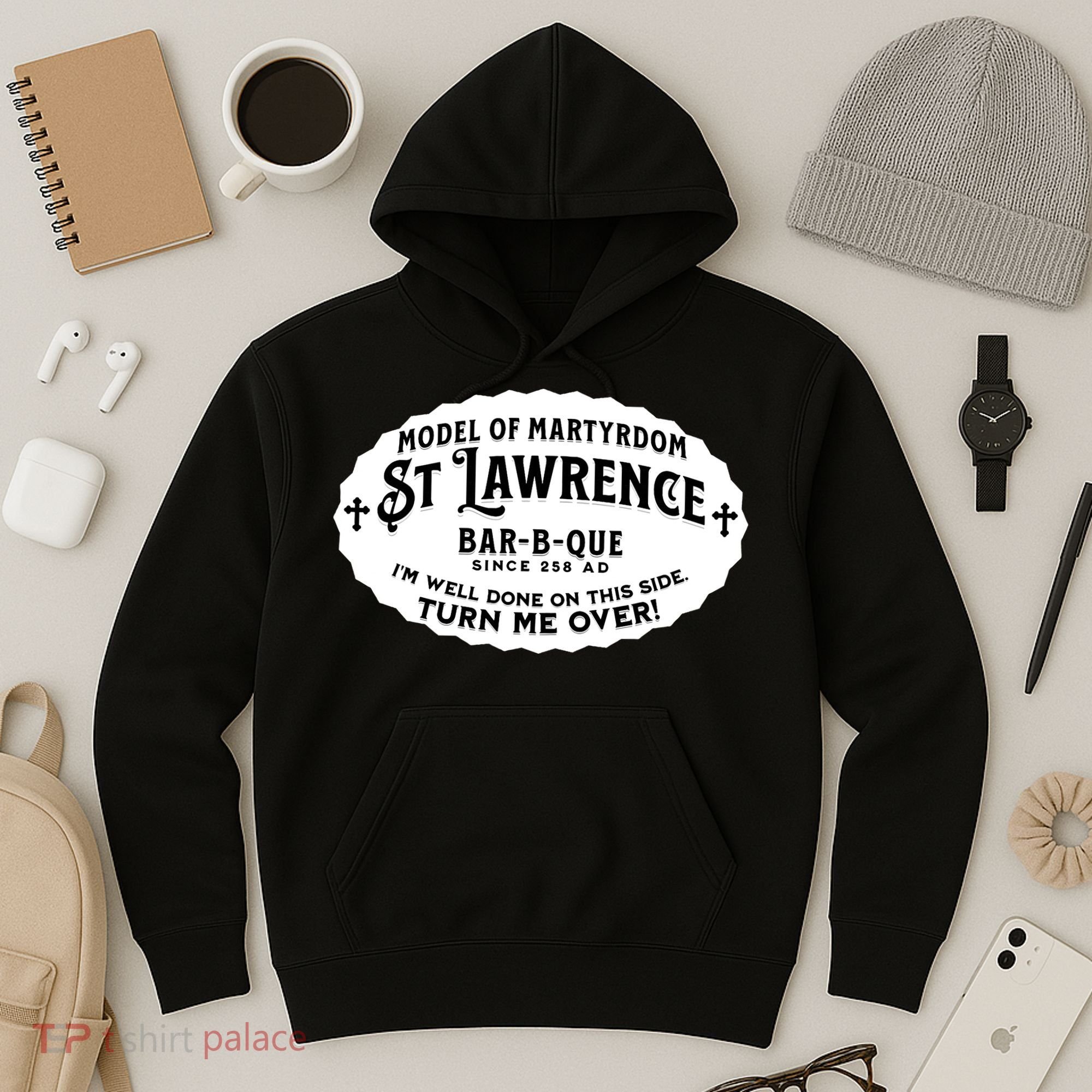 St Lawrence Catholic BBQ Fathers Day gift Deacon Hoodie