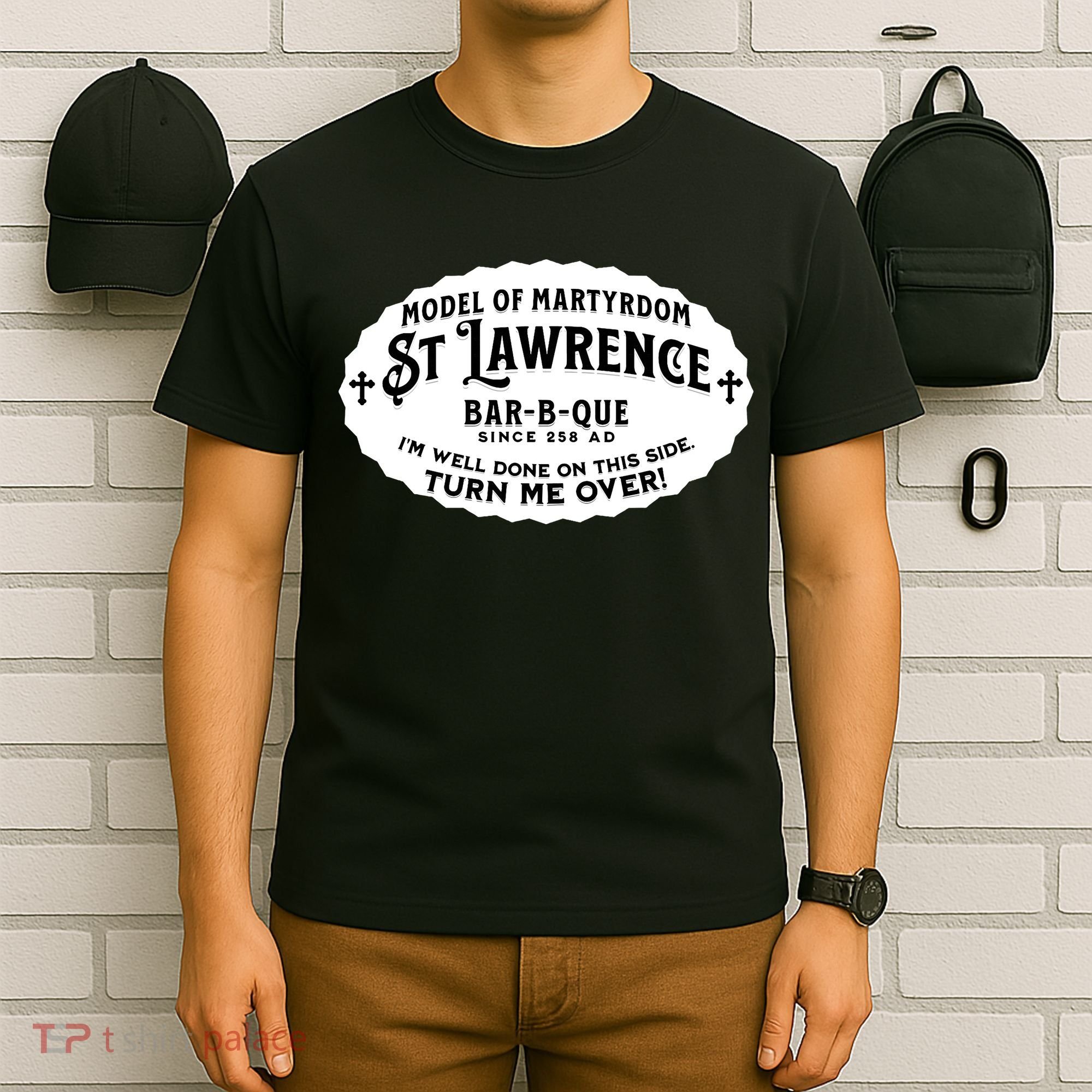 St Lawrence Catholic BBQ Fathers Day gift Deacon T-Shirt