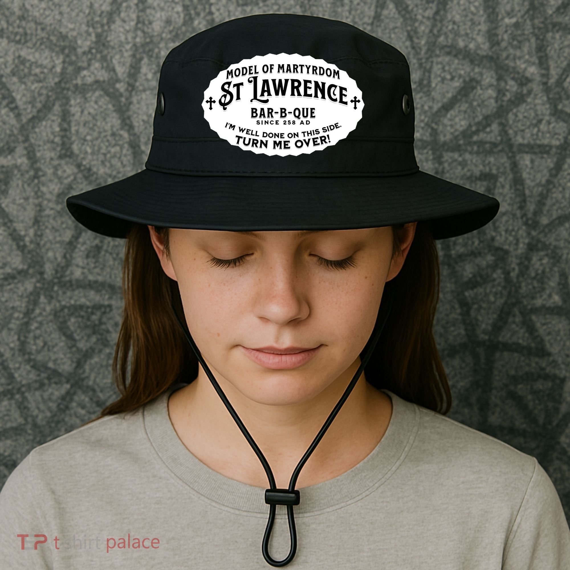 St Lawrence Catholic BBQ Fathers Day gift Deacon Bucket Hat