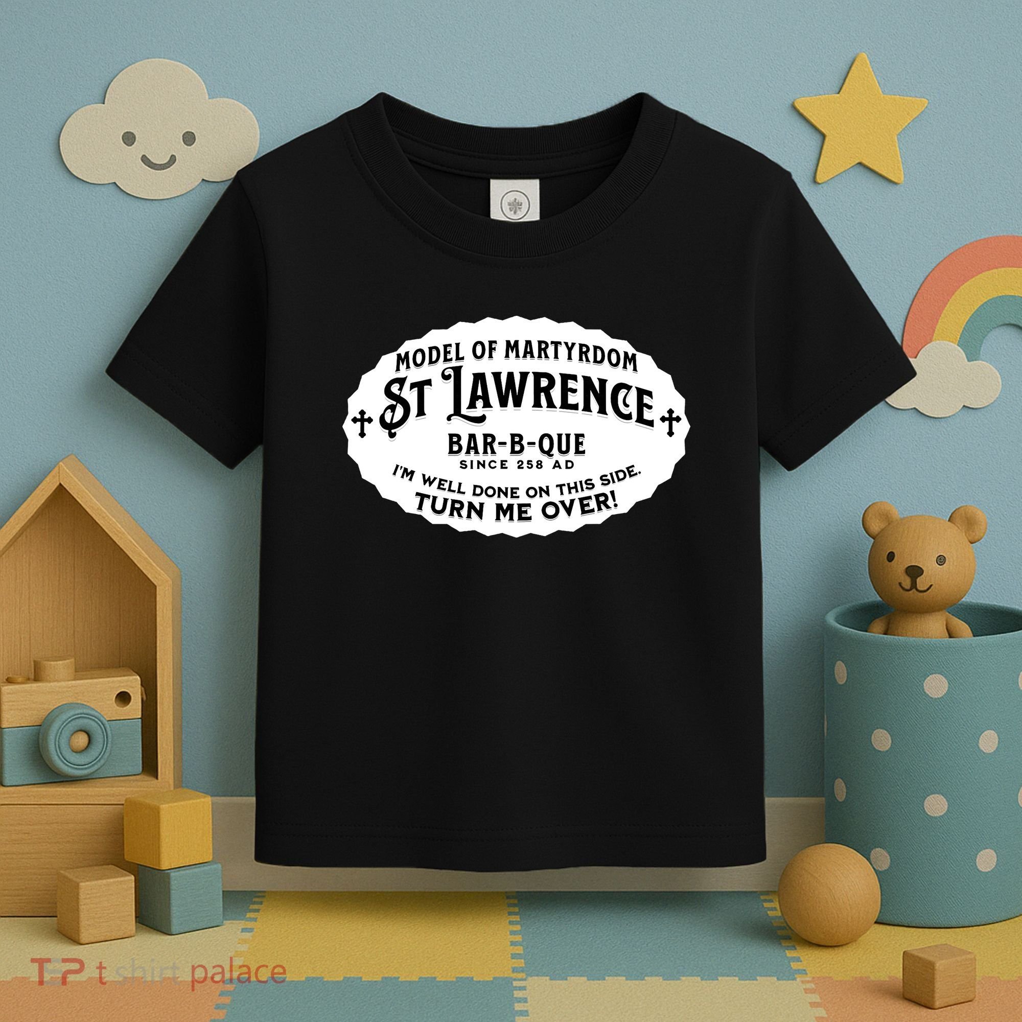 St Lawrence Catholic BBQ Fathers Day gift Deacon Toddler T-Shirt