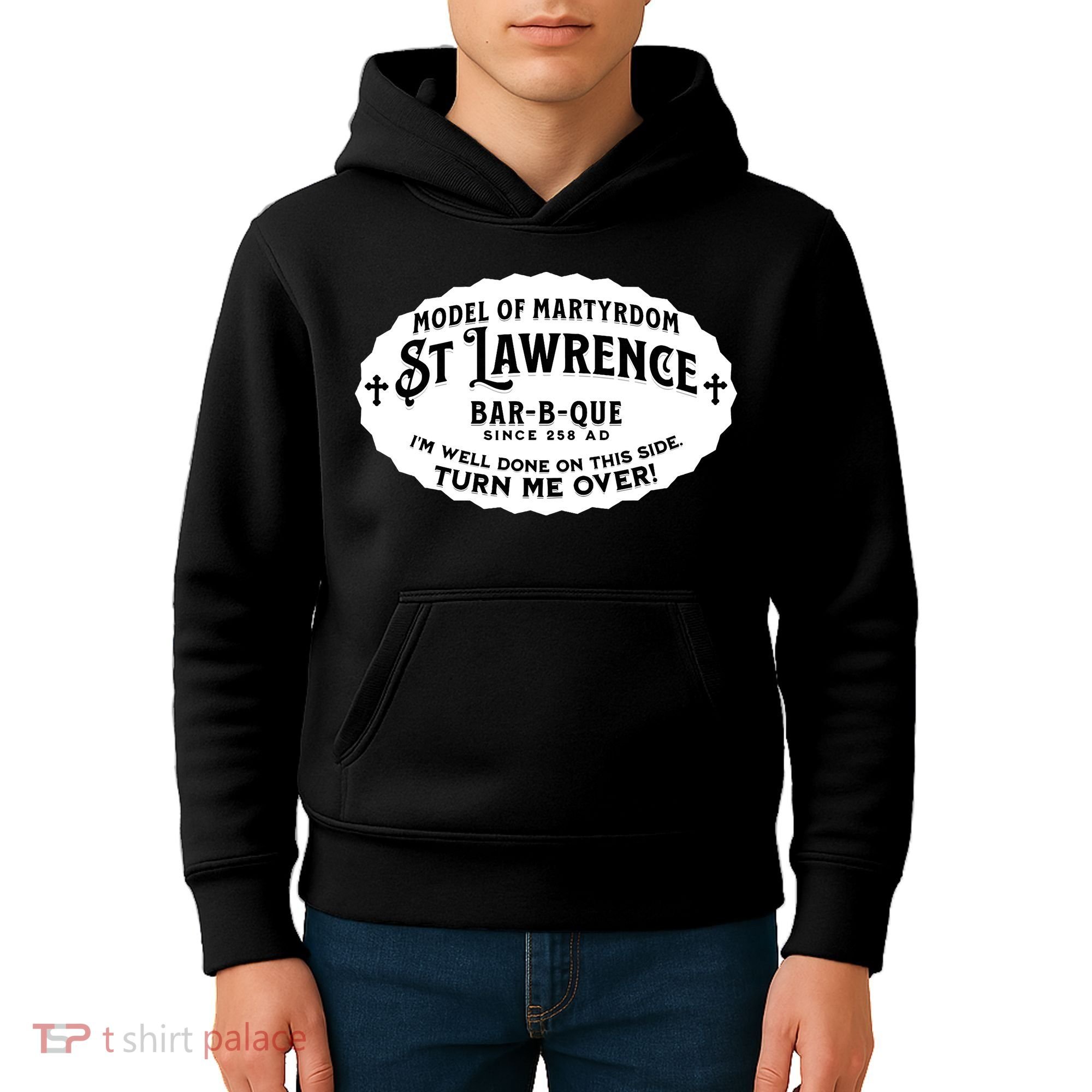 St Lawrence Catholic BBQ Fathers Day gift Deacon Kids Hoodie