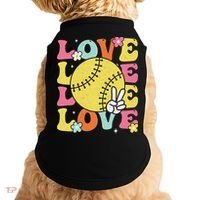 Softball Love Cute Softball  Doggie Tank thumb 0