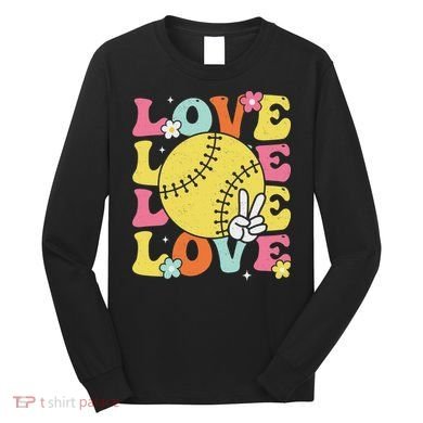 Softball Love Cute Softball  Long Sleeve Shirt