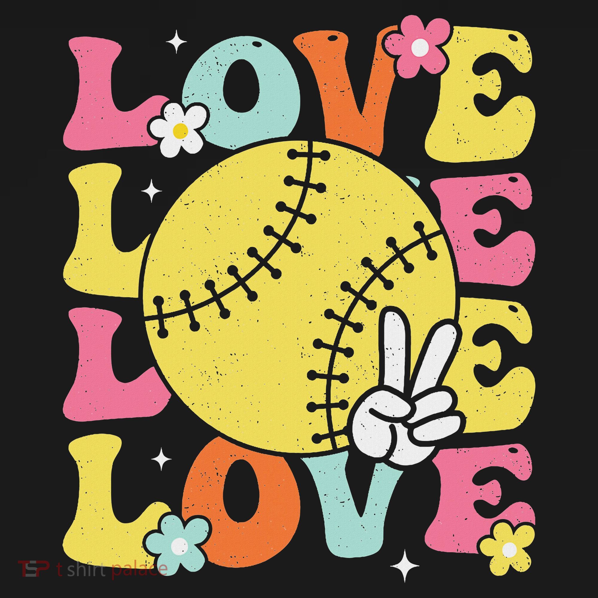 Softball Love Cute Softball  Button
