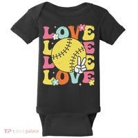 Softball Love Cute Softball  Baby Bodysuit thumb 0