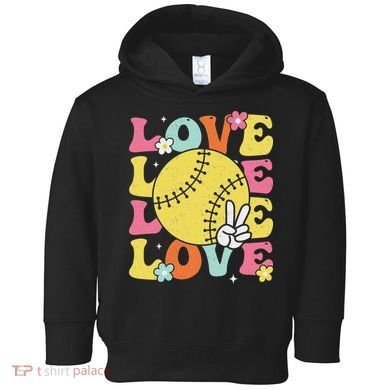 Softball Love Cute Softball  Toddler Hoodie