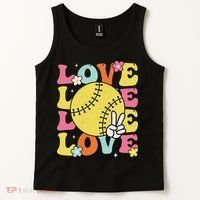 Softball Love Cute Softball  Tank Top thumb 2