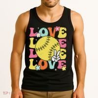Softball Love Cute Softball  Tank Top thumb 3
