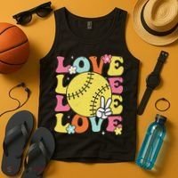 Softball Love Cute Softball  Tank Top thumb 4