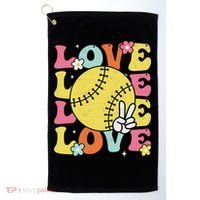 Softball Love Cute Softball  Golf Towel thumb 0