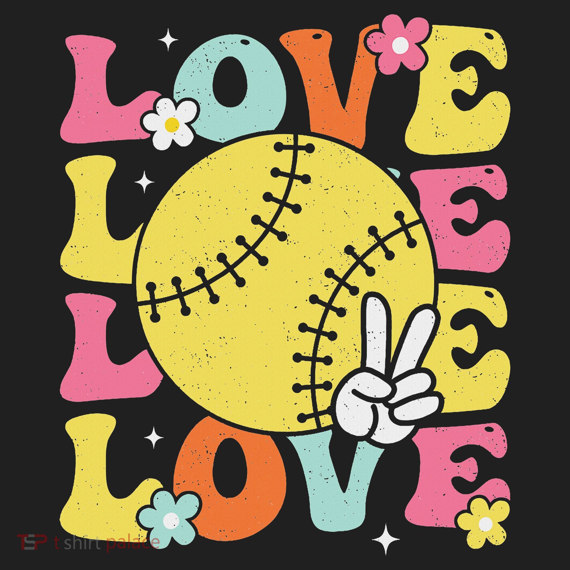 Softball Love Cute Softball  Golf Towel