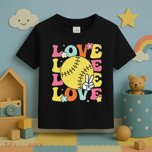 Softball Love Cute Softball  Toddler T-Shirt