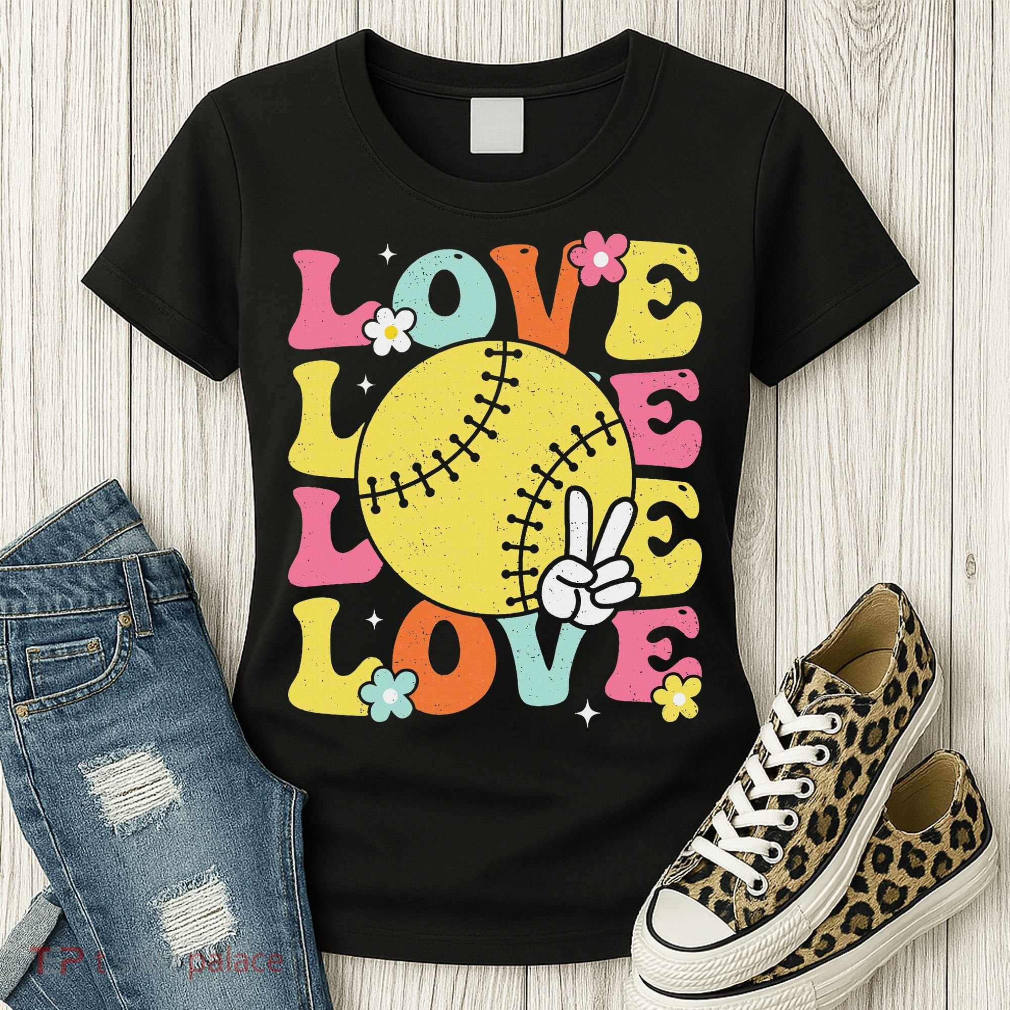Softball Love Cute Softball  Women's T-Shirt