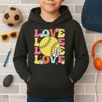 Softball Love Cute Softball  Kids Hoodie thumb 2