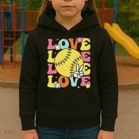 Softball Love Cute Softball  Kids Hoodie thumb 3