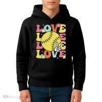 Softball Love Cute Softball  Kids Hoodie thumb 4