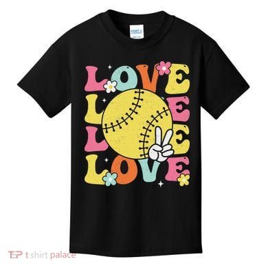 Softball Love Cute Softball  Kids T-Shirt