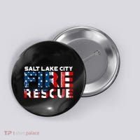 Salt Lake City Utah Fire Rescue Department Firefighters Duty Button thumb 0