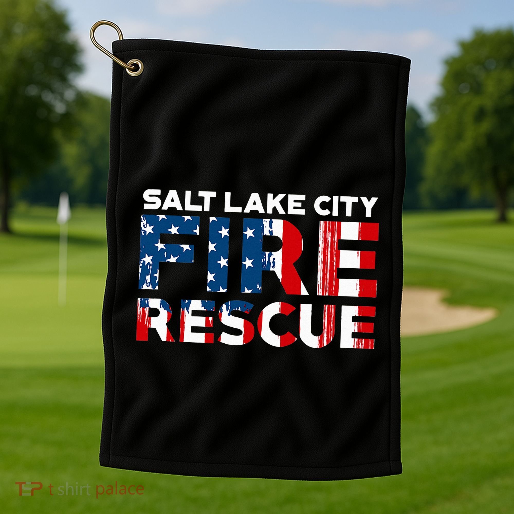 Salt Lake City Utah Fire Rescue Department Firefighters Duty Golf Towel