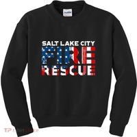 Salt Lake City Utah Fire Rescue Department Firefighters Duty Kids Sweatshirt thumb 0