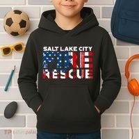 Salt Lake City Utah Fire Rescue Department Firefighters Duty Kids Hoodie thumb 2