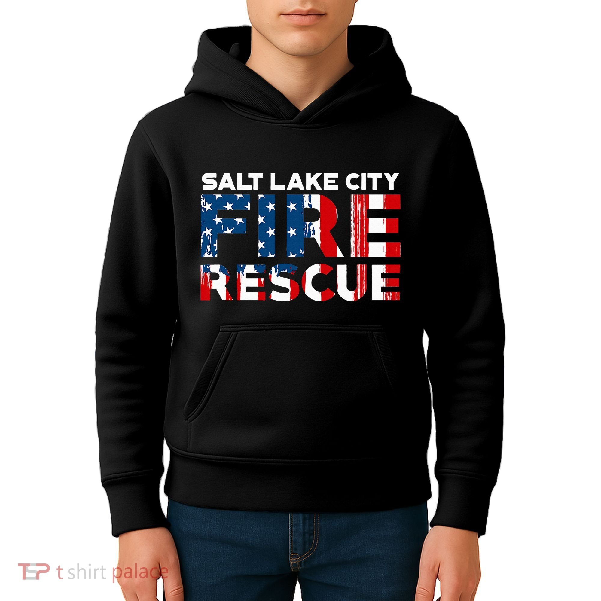 Salt Lake City Utah Fire Rescue Department Firefighters Duty Kids Hoodie