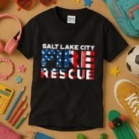 Salt Lake City Utah Fire Rescue Department Firefighters Duty Kids T-Shirt thumb 3