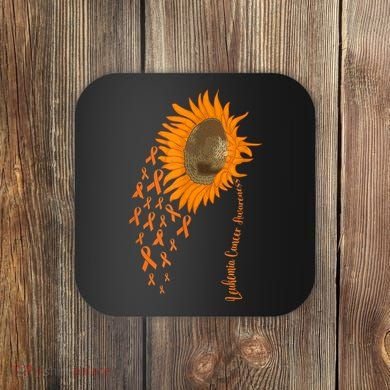 Sunflower Leukemia Cancer Awareness Coaster