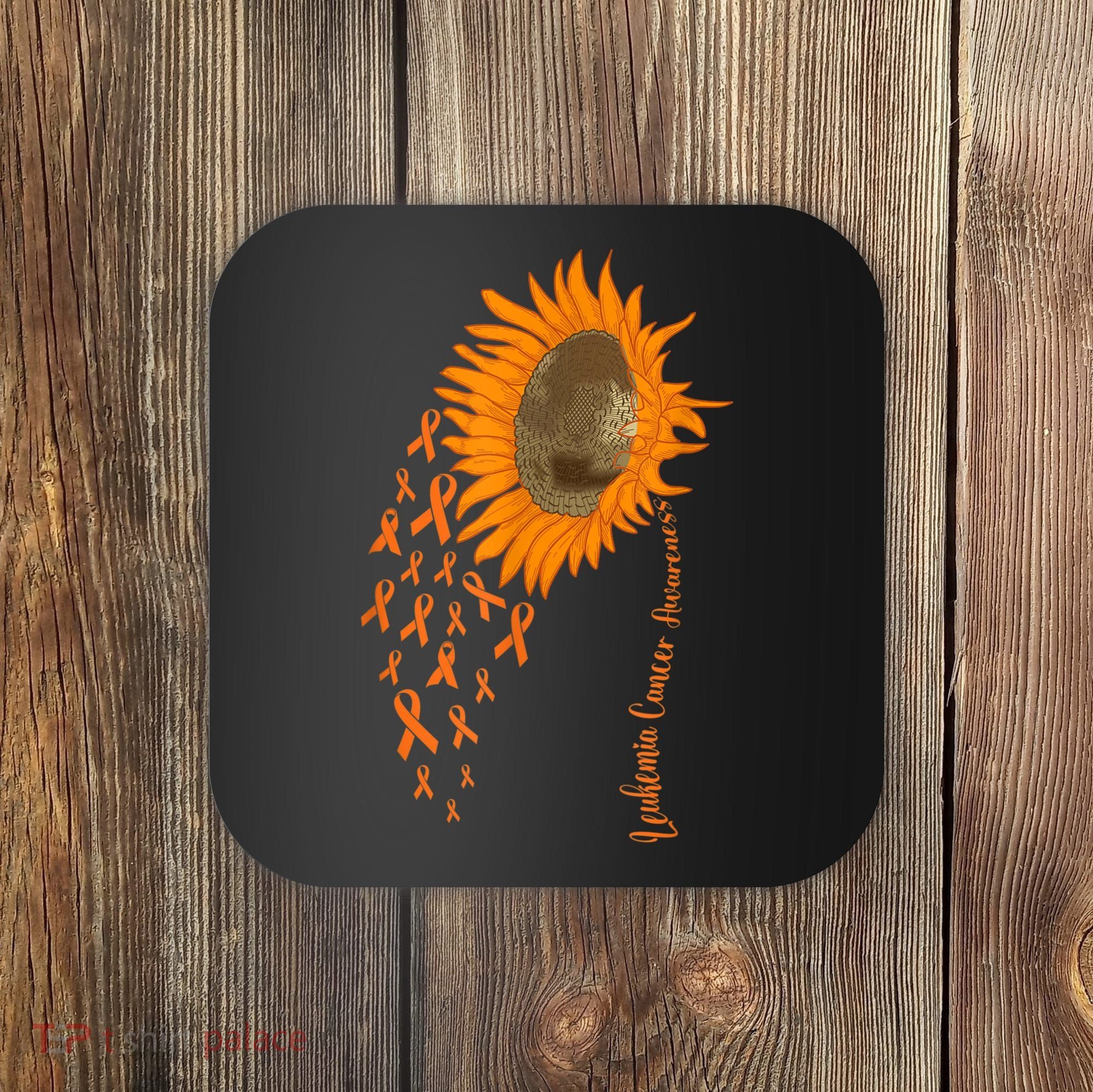 Sunflower Leukemia Cancer Awareness Coaster
