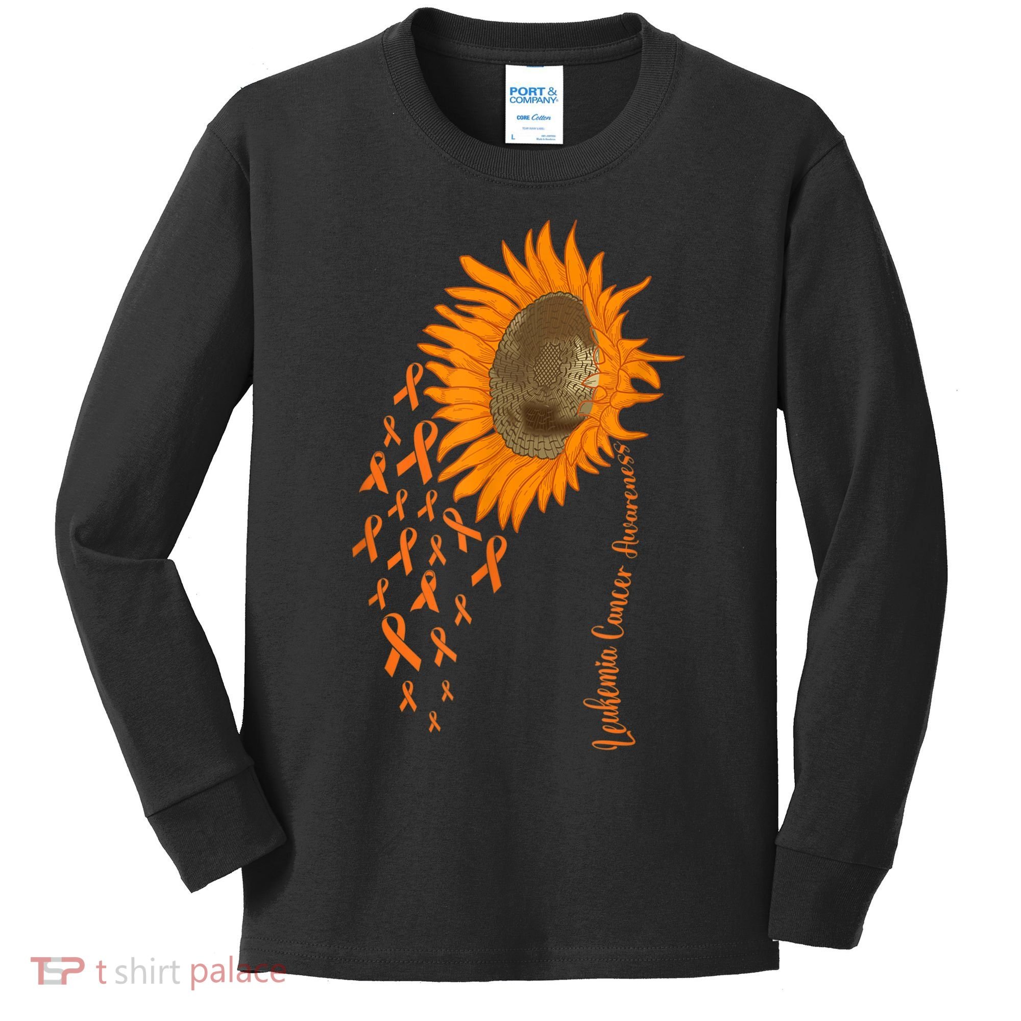 Sunflower Leukemia Cancer Awareness Kids Long Sleeve Shirt
