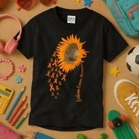 Sunflower Leukemia Cancer Awareness Kids T-Shirt thumb 3