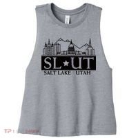 Salt Lake City Utah Ut Hometown Home State Pride Women's Racerback Cropped Tank thumb 0