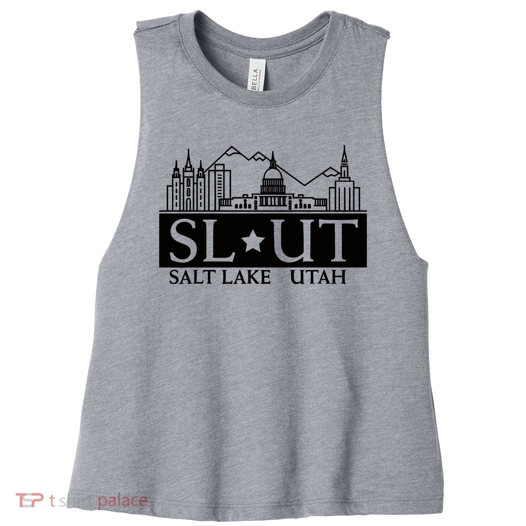 Salt Lake City Utah Ut Hometown Home State Pride Women's Racerback Cropped Tank