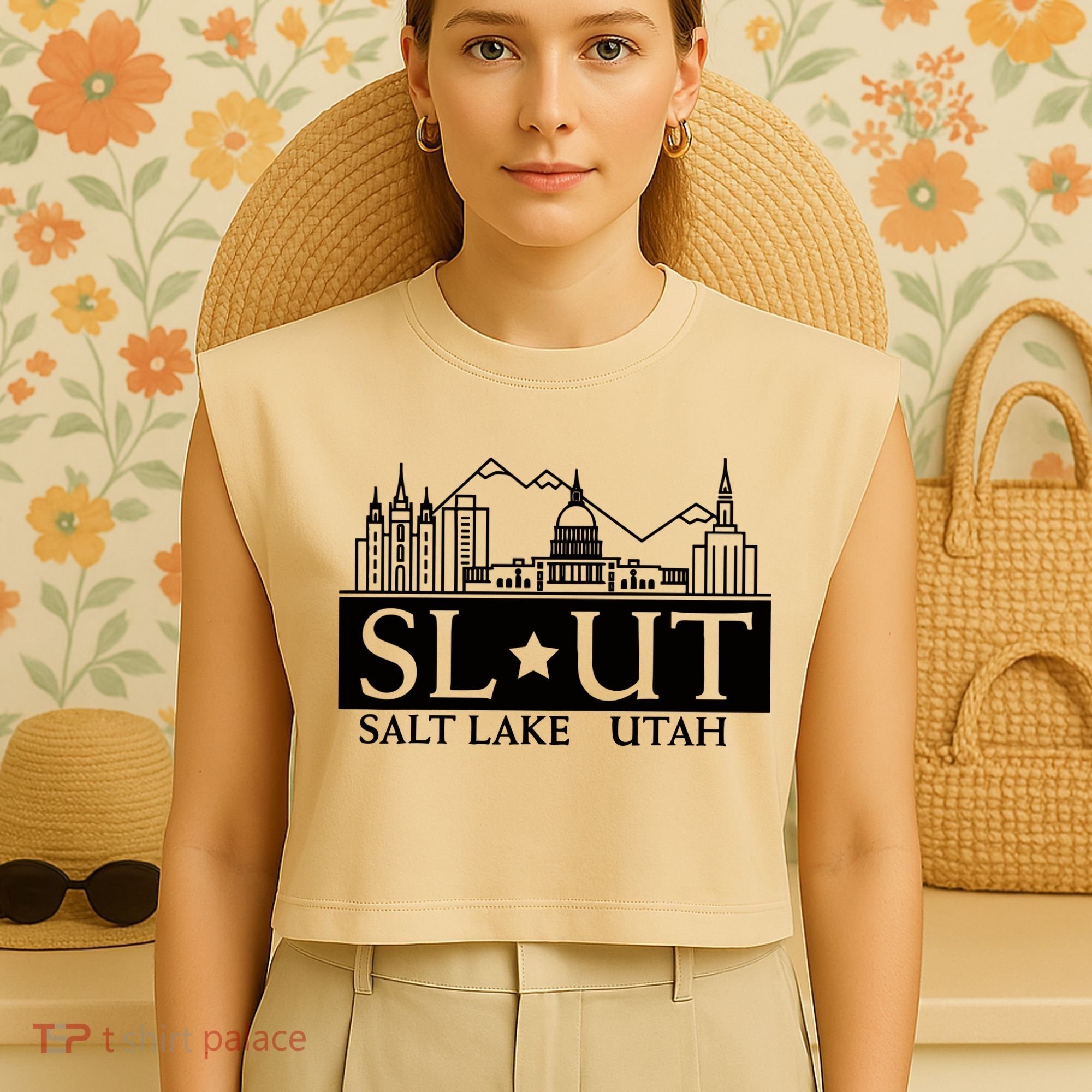 Salt Lake City Utah Ut Hometown Home State Pride Garment-Dyed Women's Muscle Tee