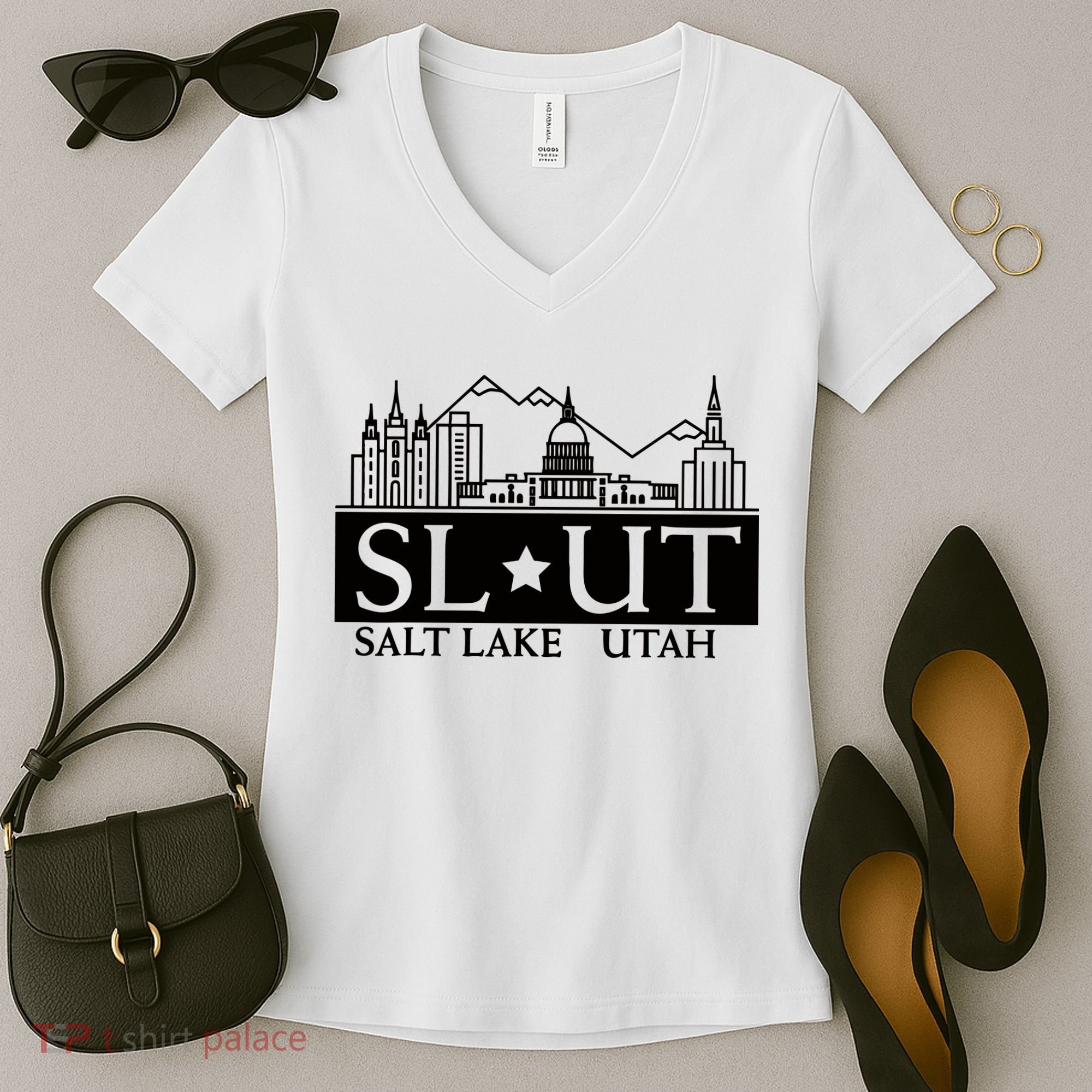 Salt Lake City Utah Ut Hometown Home State Pride Women's V-Neck T-Shirt