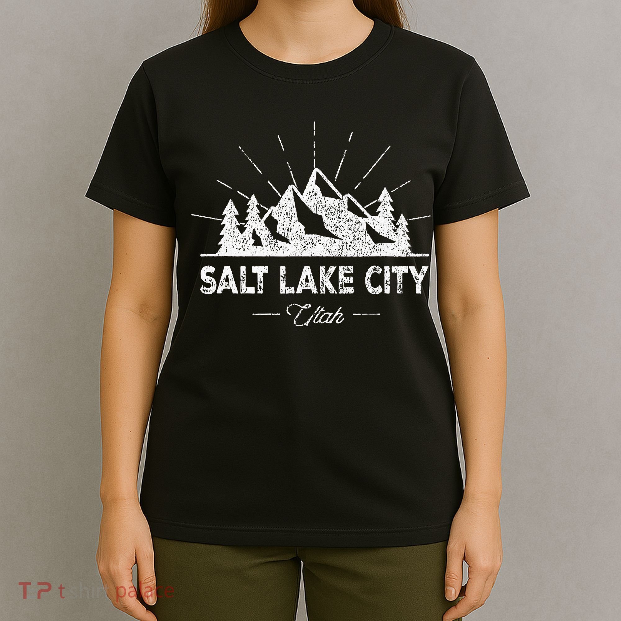 Salt Lake City Utah Vintage Slc Ut Hiking T-Shirt