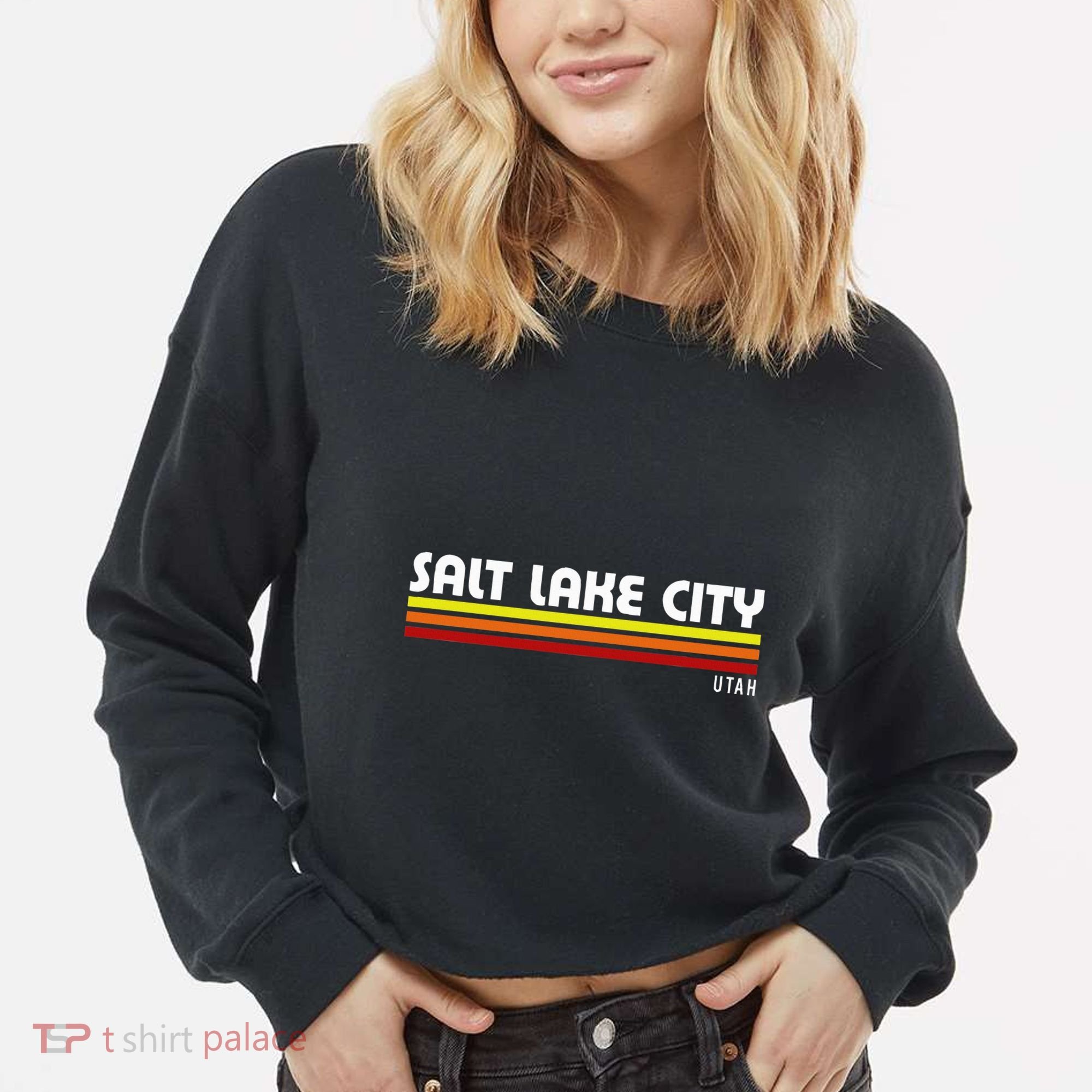 Salt Lake City Utah Cropped Pullover Crew