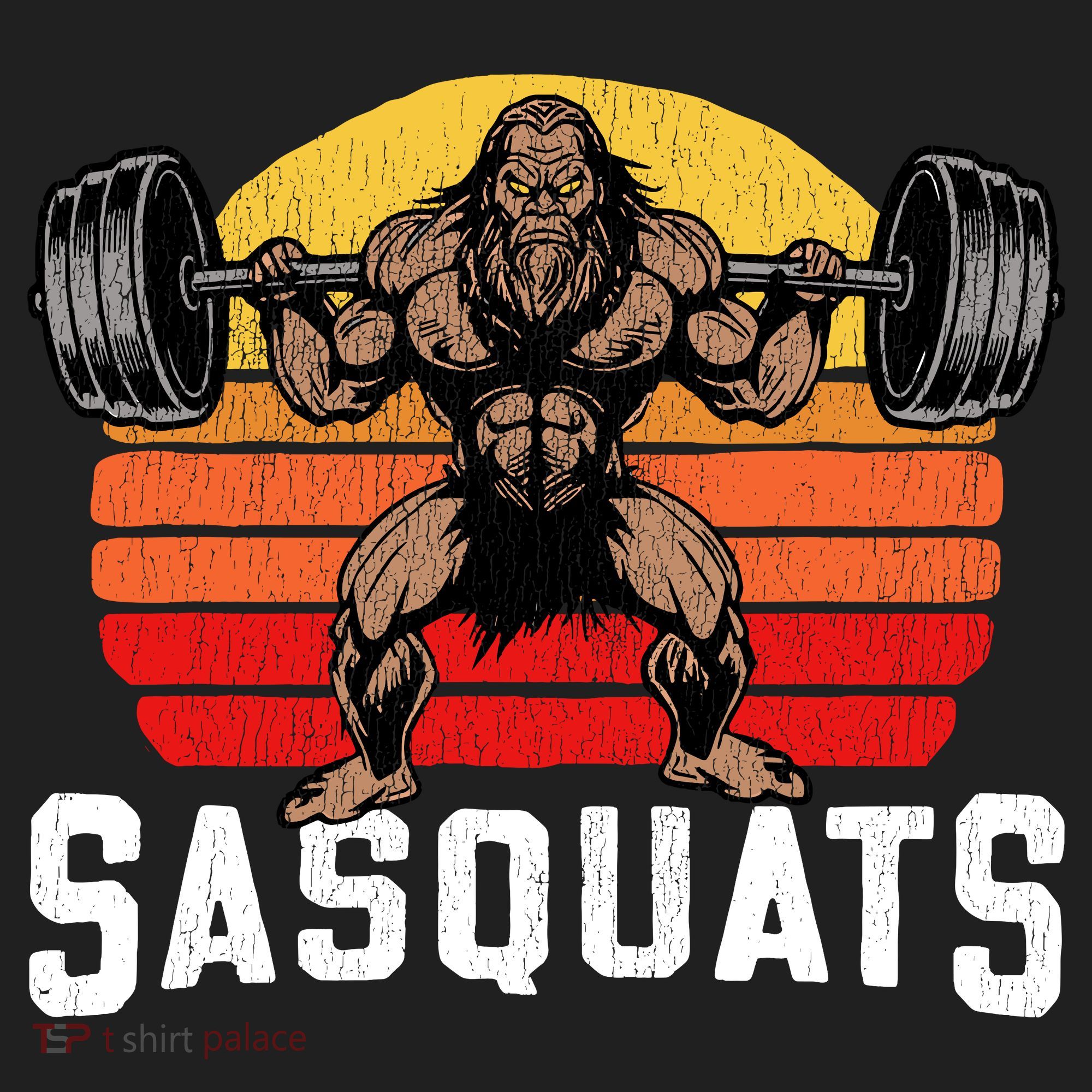 Sasquats Leg Day Weightlifting Bigfoot Squat Distressed 80s Women's Sweatshirt