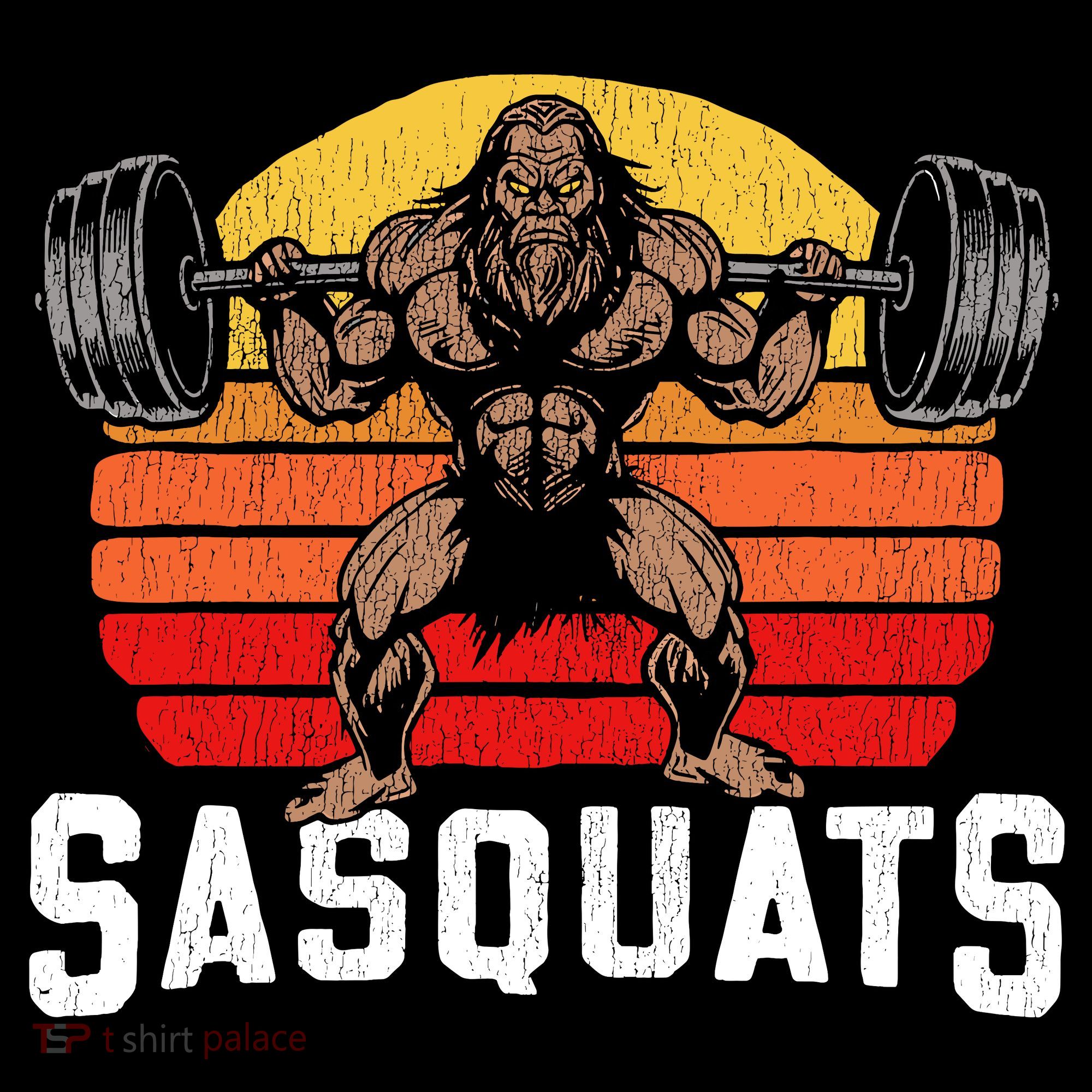 Sasquats Leg Day Weightlifting Bigfoot Squat Distressed 80s Women's Hoodie