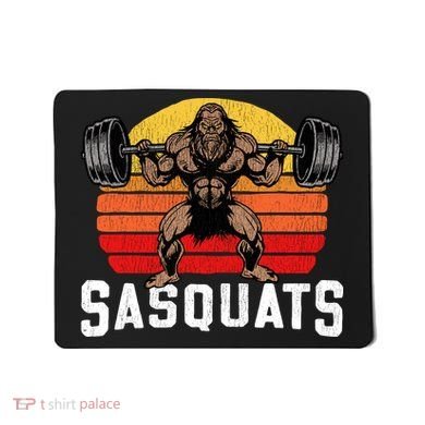 Sasquats Leg Day Weightlifting Bigfoot Squat Distressed 80s Mousepad