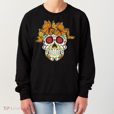Skull Lover Dia De Los Muertos Monarch Butterfly Sugar Women's Sweatshirt