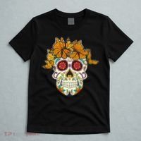 Skull Lover Dia De Los Muertos Monarch Butterfly Sugar T-Shirt thumb 5