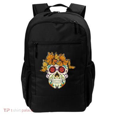 Skull Lover Dia De Los Muertos Monarch Butterfly Sugar Backpack
