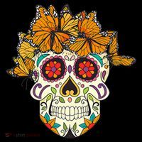 Skull Lover Dia De Los Muertos Monarch Butterfly Sugar Women's Hoodie thumb 2
