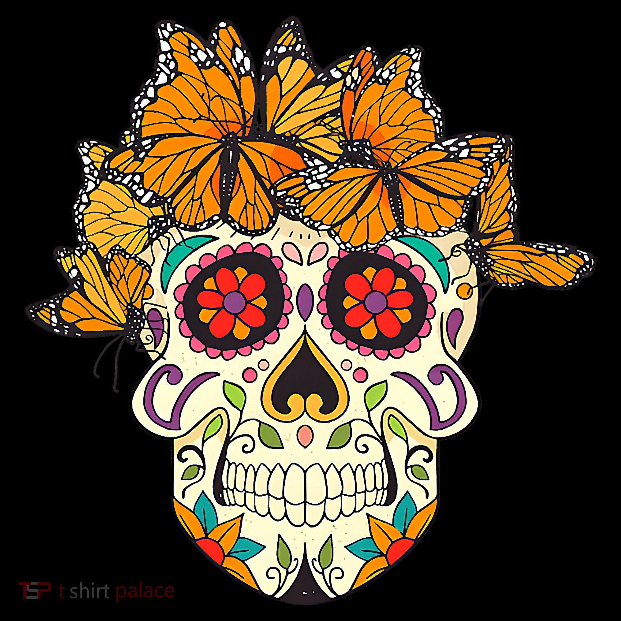 Skull Lover Dia De Los Muertos Monarch Butterfly Sugar Mousepad