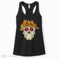 Skull Lover Dia De Los Muertos Monarch Butterfly Sugar Women's Tank Top thumb 0