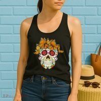 Skull Lover Dia De Los Muertos Monarch Butterfly Sugar Women's Tank Top thumb 2