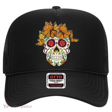 Skull Lover Dia De Los Muertos Monarch Butterfly Sugar Hat